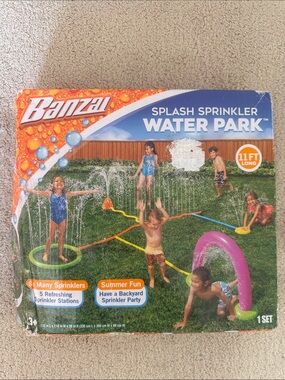 Banzai Kids Splash Sprinkler Water Park - Pink & Multicolor